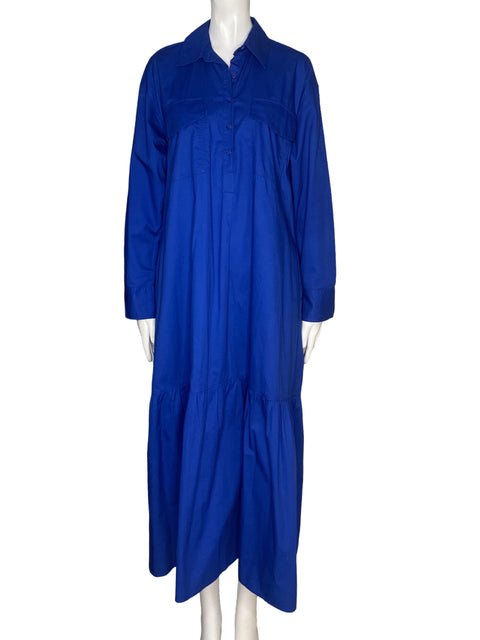 Vestido Zara Maxi Voluminous Azul - Talla S