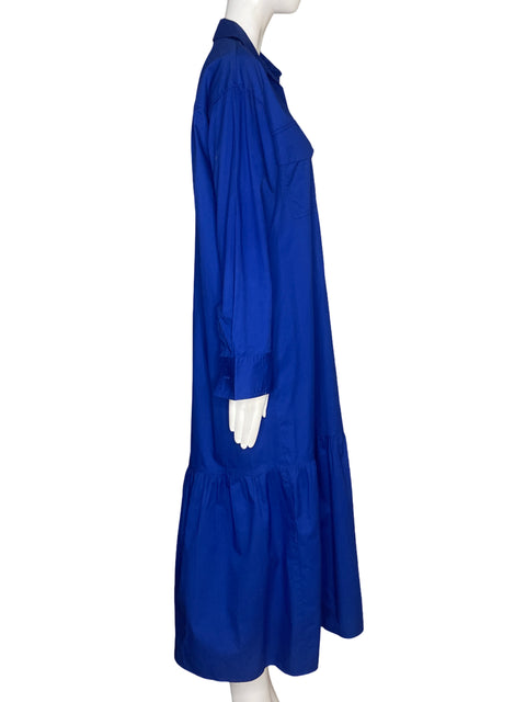 Vestido Zara Maxi Voluminous Azul - Talla S