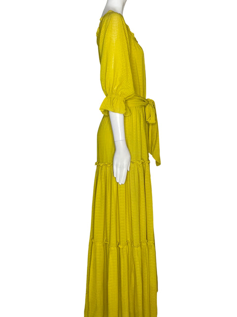 Vestido Amissima Maxi Vuelos Amarillo - Talla S