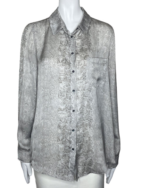 Camisa MNG Estampado Gris-Talla 8