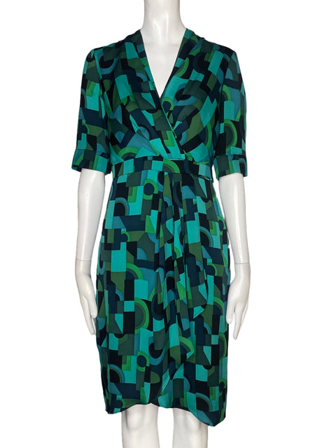 Vestido Adrianna Papell Cuello V Verde - Talla 6