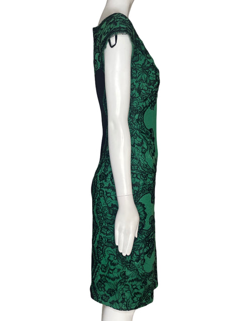 Vestido Tadashi Shoji Encaje Verde - Talla S