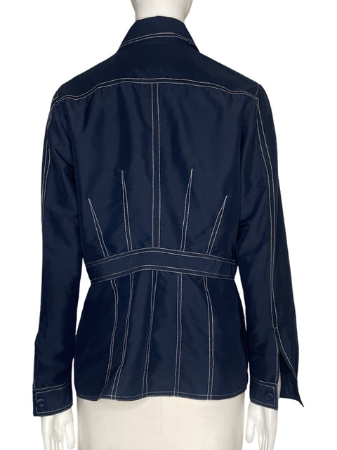 Camisa Soho By Lina Velez Líneas Azul - Talla L