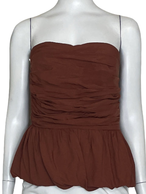 Top Samar Zarzour Mia BlouseTerracotta-Talla M