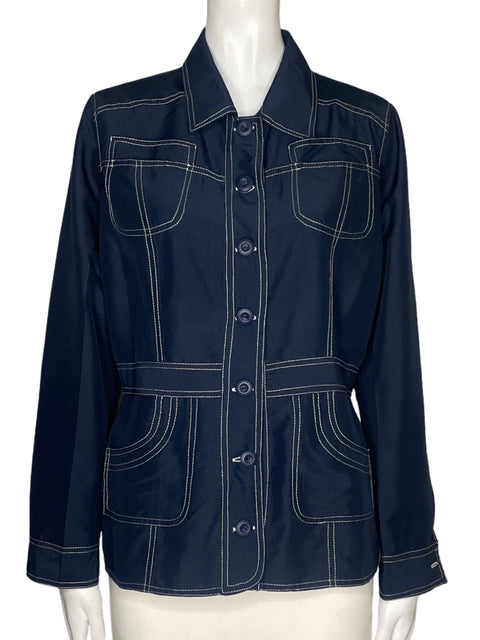 Camisa Soho By Lina Velez Líneas Azul - Talla L