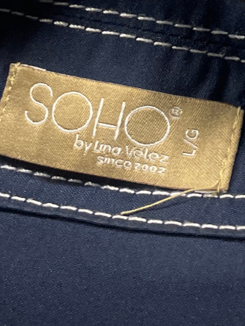 Camisa Soho By Lina Velez Líneas Azul - Talla L