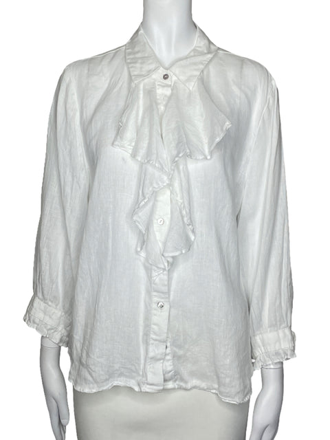 Camisa Zara Vuelo Mangas Blanco-Talla L
