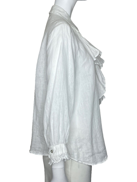Camisa Zara Vuelo Mangas Blanco-Talla L