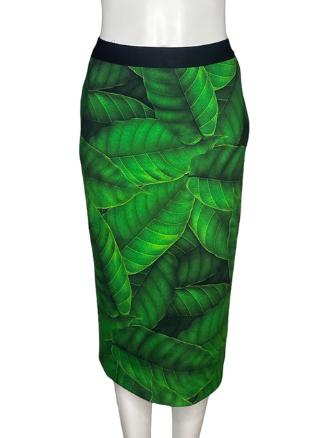 Falda Gracia Midi Hojas Verde - Talla S