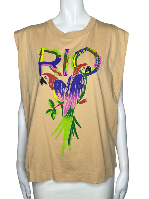 Blusa Farm Rio Estampado Guacamaya Beige-Talla S