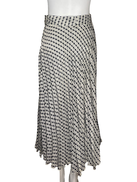 Falda Zara Midi Geométrica Blanco - Talla M