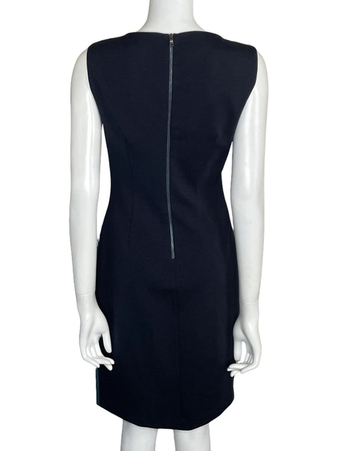 Vestido T Tahari Midi Drapeado Sin Mangas Azul-Talla M