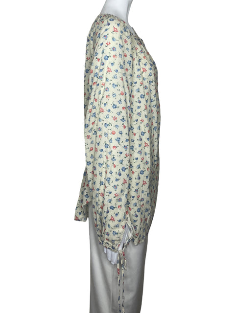 Blusa Polo Ralph Lauren Estampado Floral Beige-Talla M