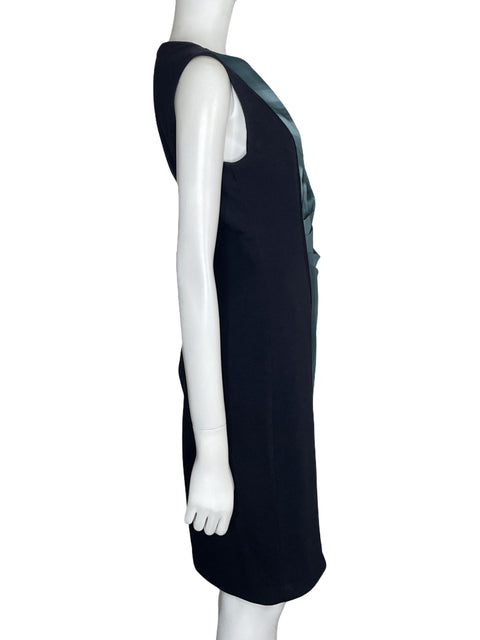 Vestido T Tahari Midi Drapeado Sin Mangas Azul-Talla M