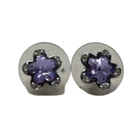Aretes Swarovski Flores Morado - Talla U