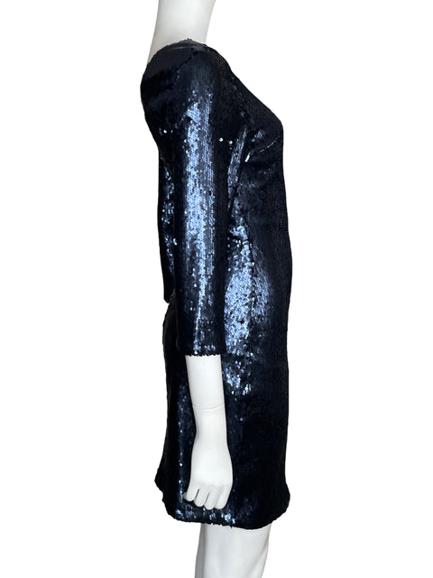 Vestido Studio F Lentejuelas Mini Azul-Talla 8