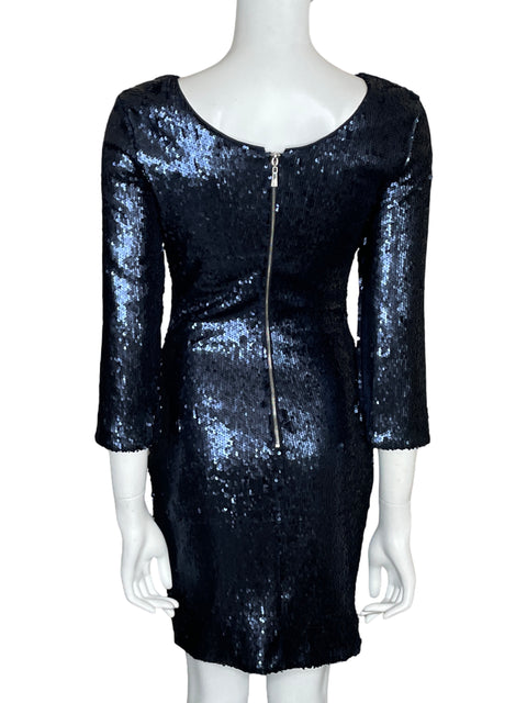 Vestido Studio F Lentejuelas Mini Azul-Talla 8