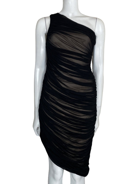 Vestido Do+Be Drapeado Sin Mangas Negro-Talla S