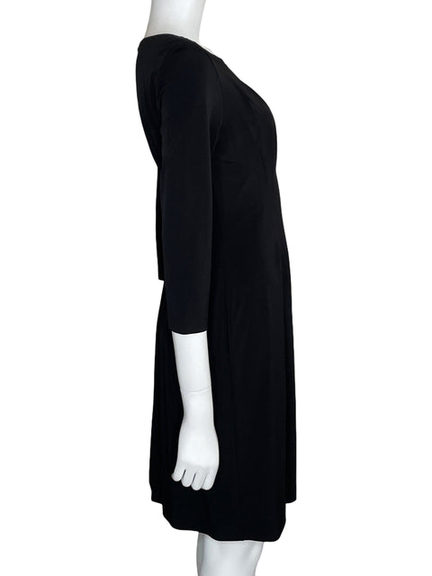 Vestido Tahari Pinzas Midi Negro-Talla 4