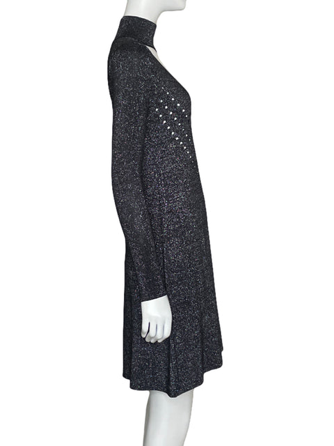 Vestido Guess Metalizado Punto Plateado-Talla XS