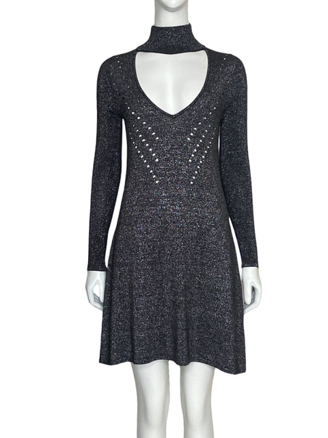 Vestido Guess Metalizado Punto Plateado-Talla XS