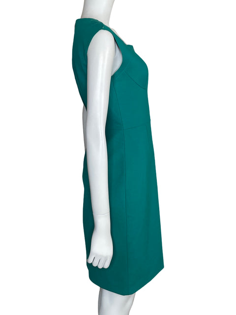 Vestido T Tahari Mini Escote Recto Verde-Talla M