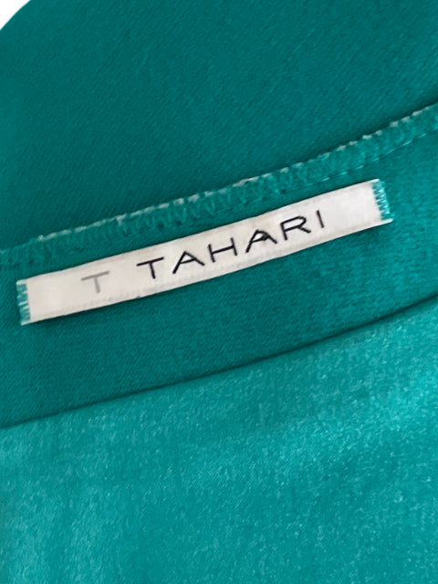 Vestido T Tahari Mini Escote Recto Verde-Talla M