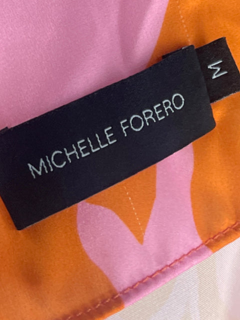 Vestido Michelle Forero Midi Hojas Naranja - Talla M