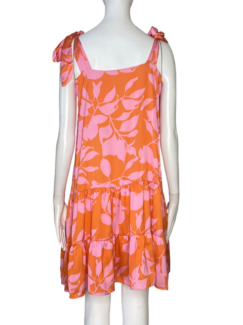 Vestido Michelle Forero Midi Hojas Naranja - Talla M