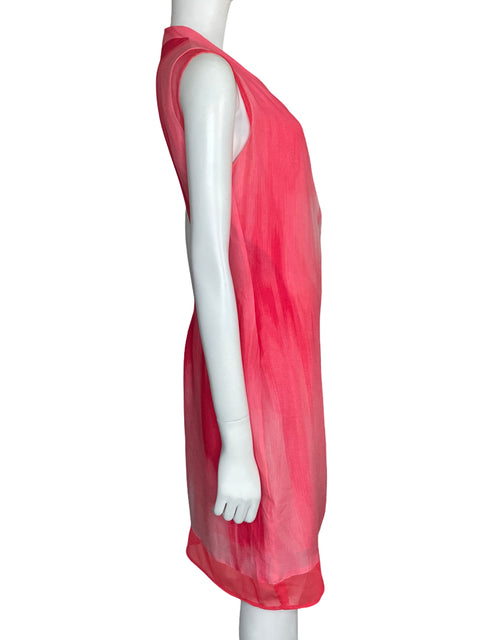 Vestido T Tahari Midi Drapeado Rosado-Talla M