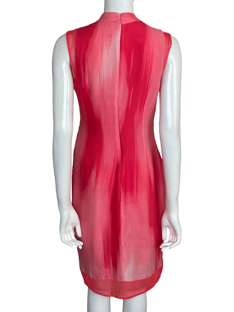 Vestido T Tahari Midi Drapeado Rosado-Talla M