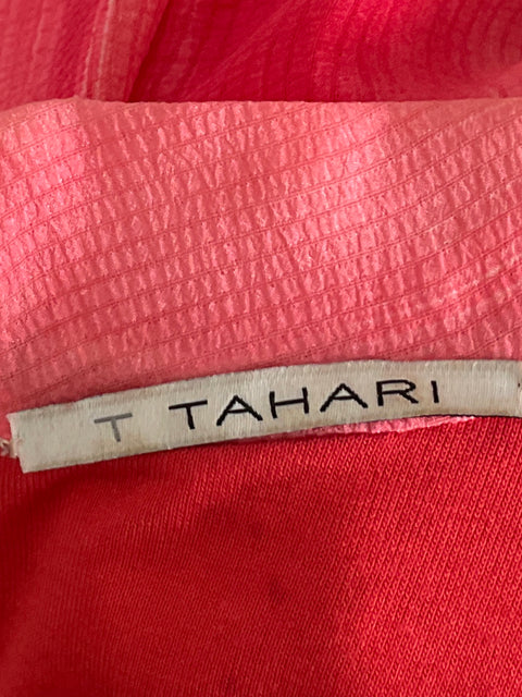 Vestido T Tahari Midi Drapeado Rosado-Talla M