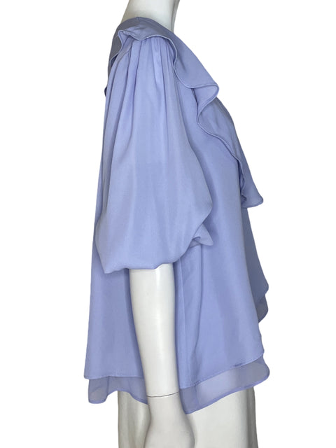 Blusa Zara Abullonado Azul-Talla XL