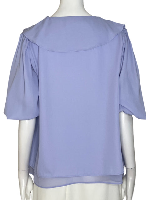 Blusa Zara Abullonado Azul-Talla XL