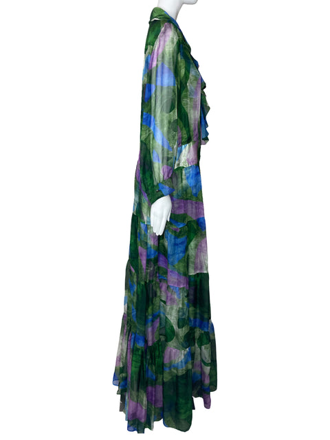 Vestido Polen Poe Estampado Vuelo Verde-Talla 48
