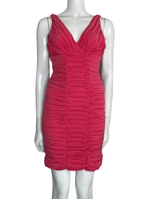 Vestido Nicole Miller Fruncido Rosado-Talla 2