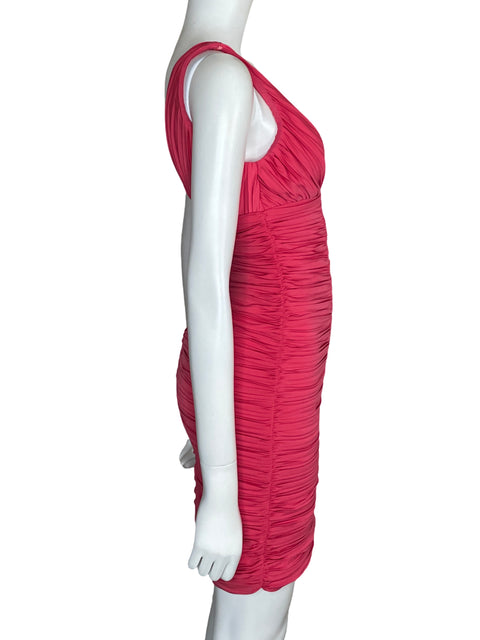 Vestido Nicole Miller Fruncido Rosado-Talla 2