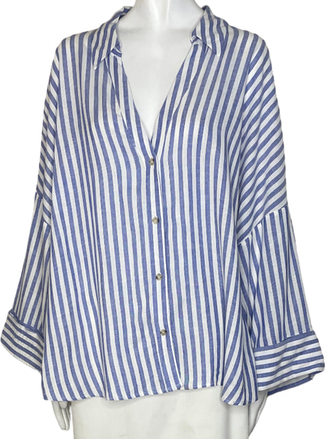 Camisa Zara Raya Azul-Talla XL