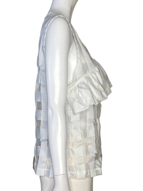 Blusa CQByCQ Drapeado Vuelos Blanco - Talla L