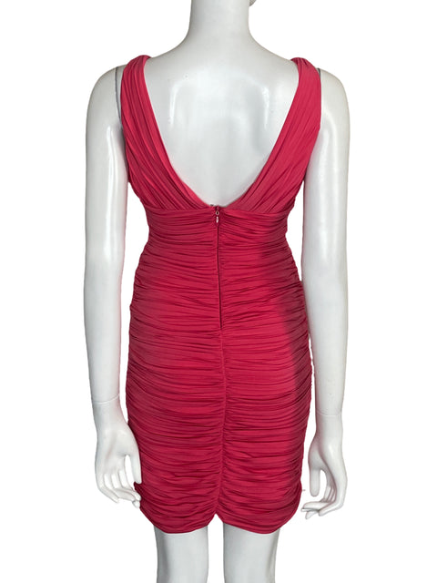 Vestido Nicole Miller Fruncido Rosado-Talla 2