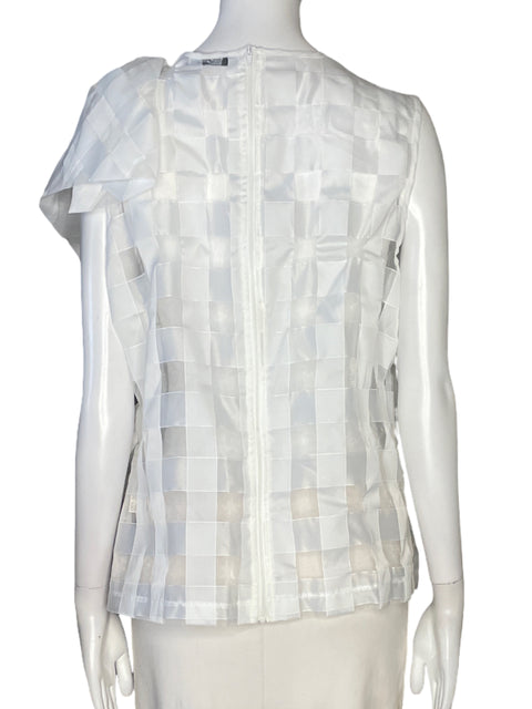 Blusa CQByCQ Drapeado Vuelos Blanco - Talla L