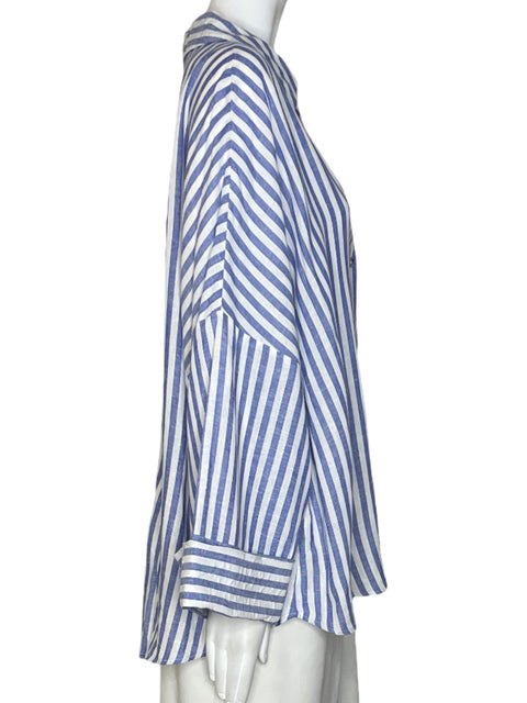 Camisa Zara Raya Azul-Talla XL