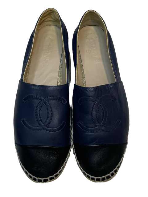 Calzado Chanel Espadrilla  Bicolor Azul-Talla 39
