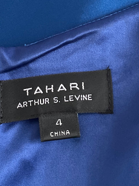 Vestido Tahari Midi Pinzas Azul-Talla 4