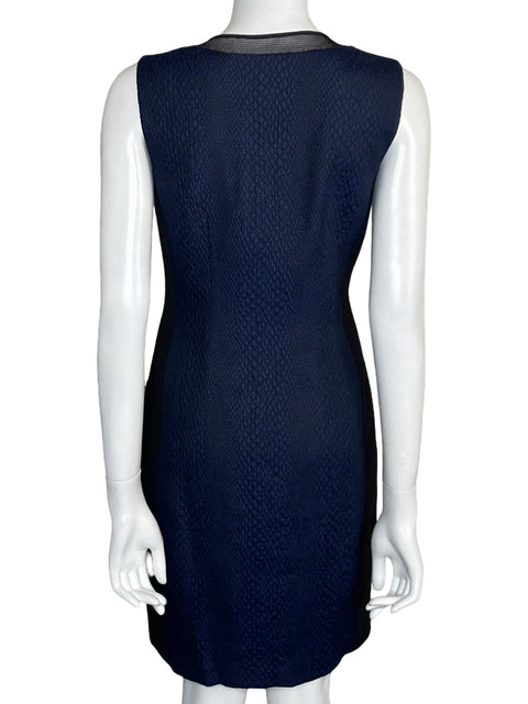 Vestido T Tahari Cremallera Frontal Azul-Talla M