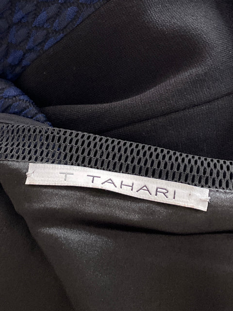 Vestido T Tahari Cremallera Frontal Azul-Talla M