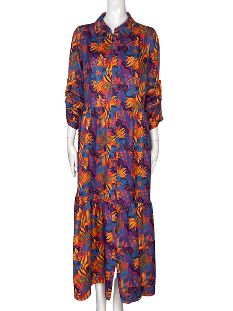 Vestido Bonage Camisero Largo Fucsia - Talla M