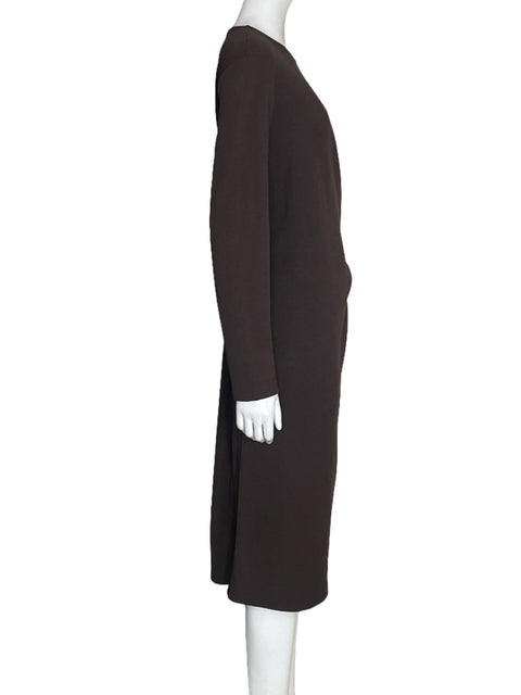 Vestido Zara Drapeado Marron -Talla S