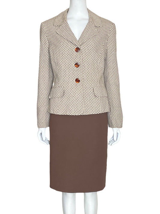 Set Jones New York Blazer+Falda Marron-Talla 12