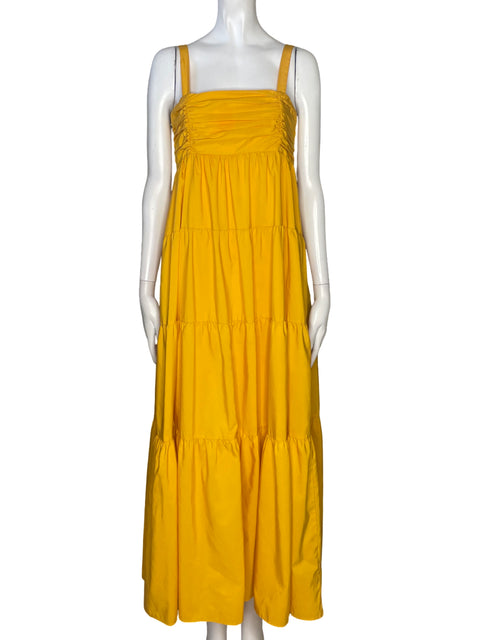 Vestido Zara De Popelina Amarillo - Talla L